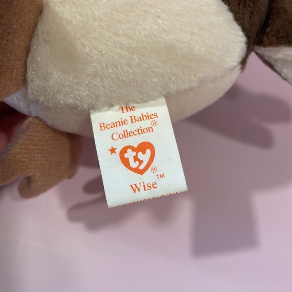 1998 Original Ty Beanie Baby Wise the Owl Class of ‘98 Excellent Used Condition - Picture 7 of 9